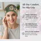 Vintage Floral & Paisley Headband 4-Pack | Soft Stretch Wide Hair Wraps | Non-Slip Boho Turban Bands for Yoga & Daily Wear | Dresyu