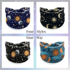 Celestial Star & Moon Headband 4-Pack | Soft Stretch Wide Sport Wraps | Non-Slip Galaxy Print Hairbands | Dresyu