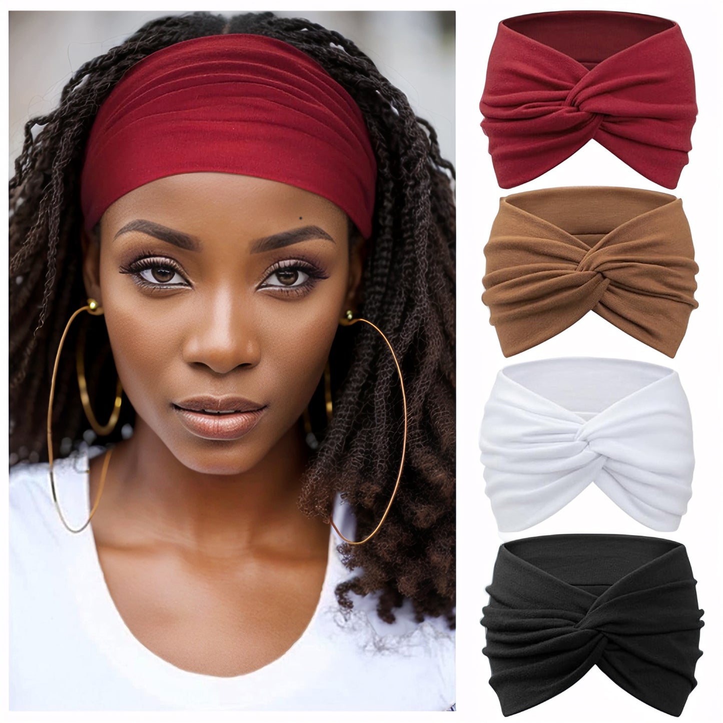 Wide Headbands for Women Turban Headband Twisted Knot Head Bands for Women's Hair Band Accessories