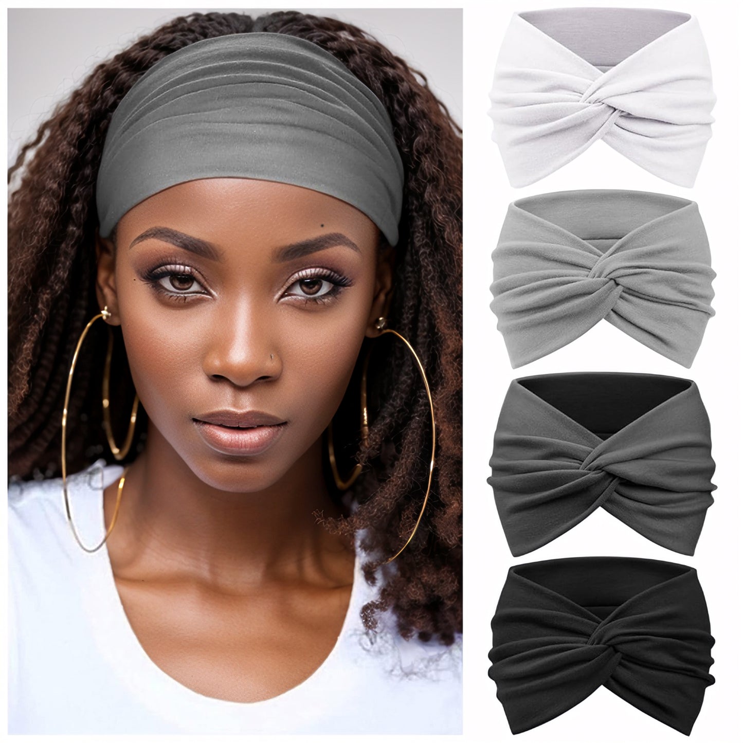 Wide Headbands for Women Turban Headband Twisted Knot Head Bands for Women's Hair Band Accessories