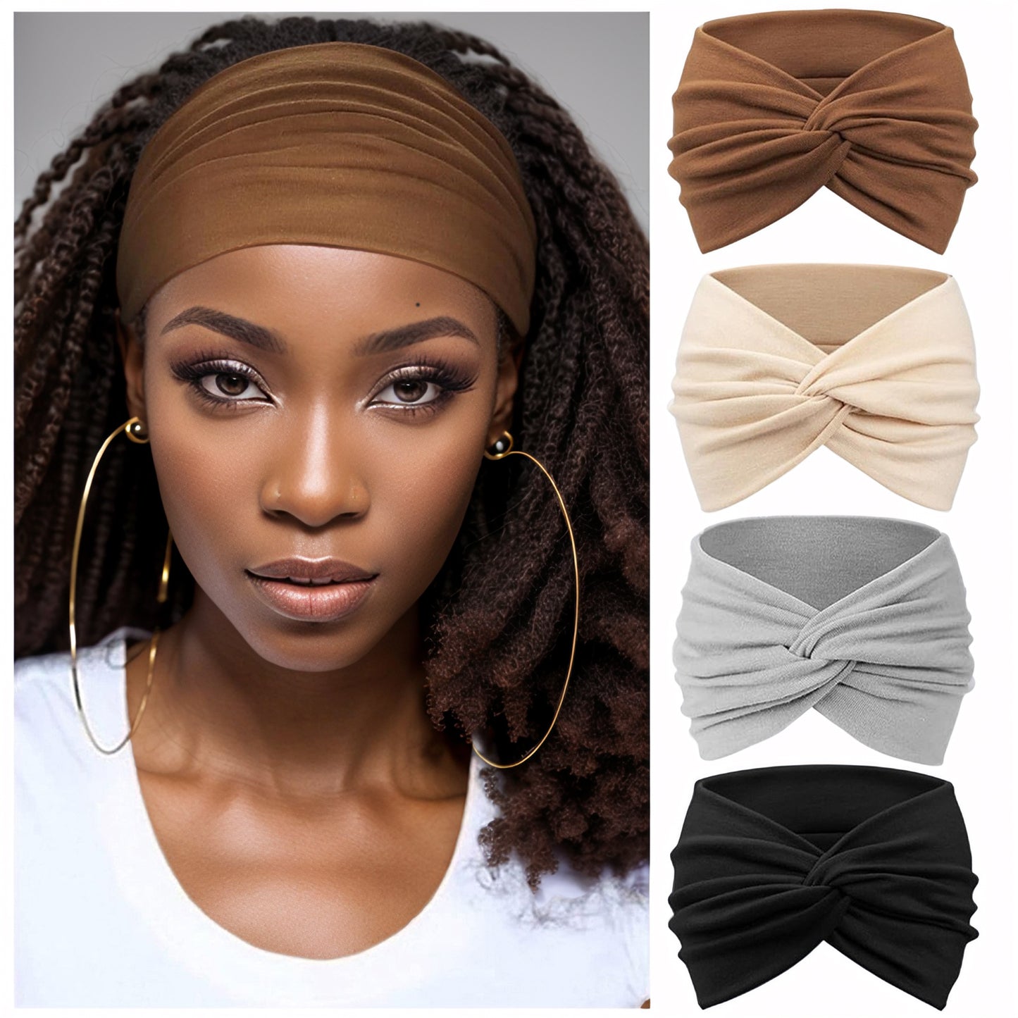 Wide Headbands for Women Turban Headband Twisted Knot Head Bands for Women's Hair Band Accessories