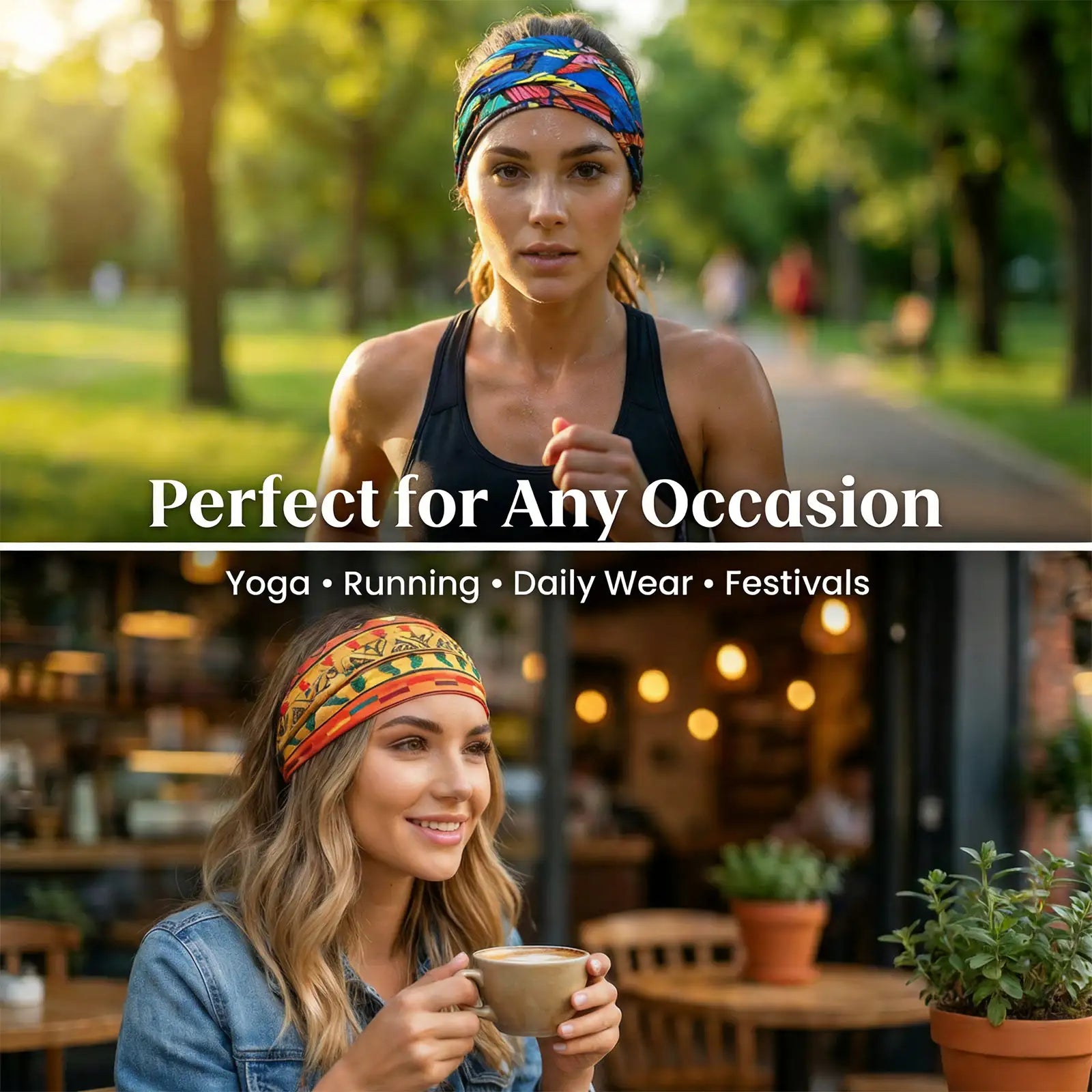 Wide Headbands for Women Boho Workout Knotted Head Bands African Non Slip Headwrap Hair Accessories 4 Pack