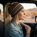 Boho Striped Headband 4-Pack | Soft Stretch Wide Sport Wraps | Non-Slip Tribal Print Hairbands | Dresyu